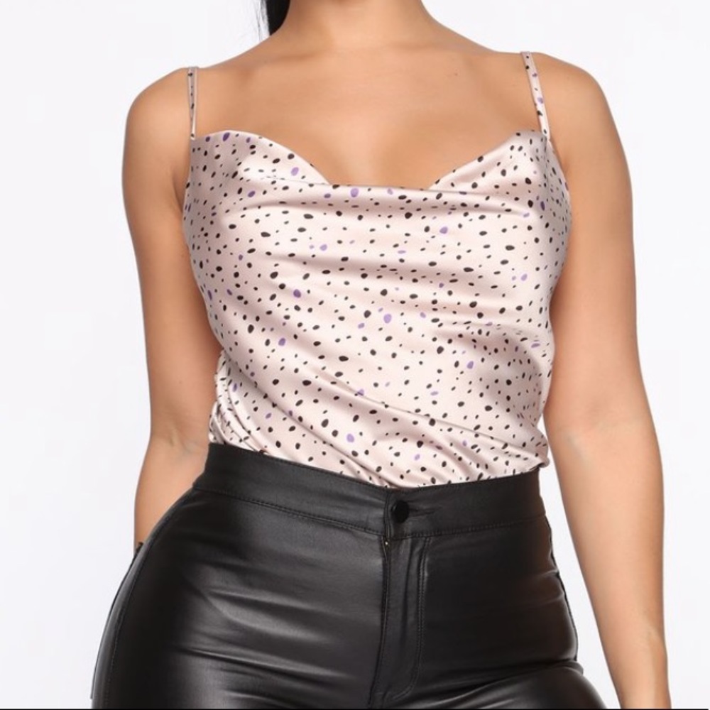 Fashion Nova! Sweet & Sassy Cami - Nude Polkadot